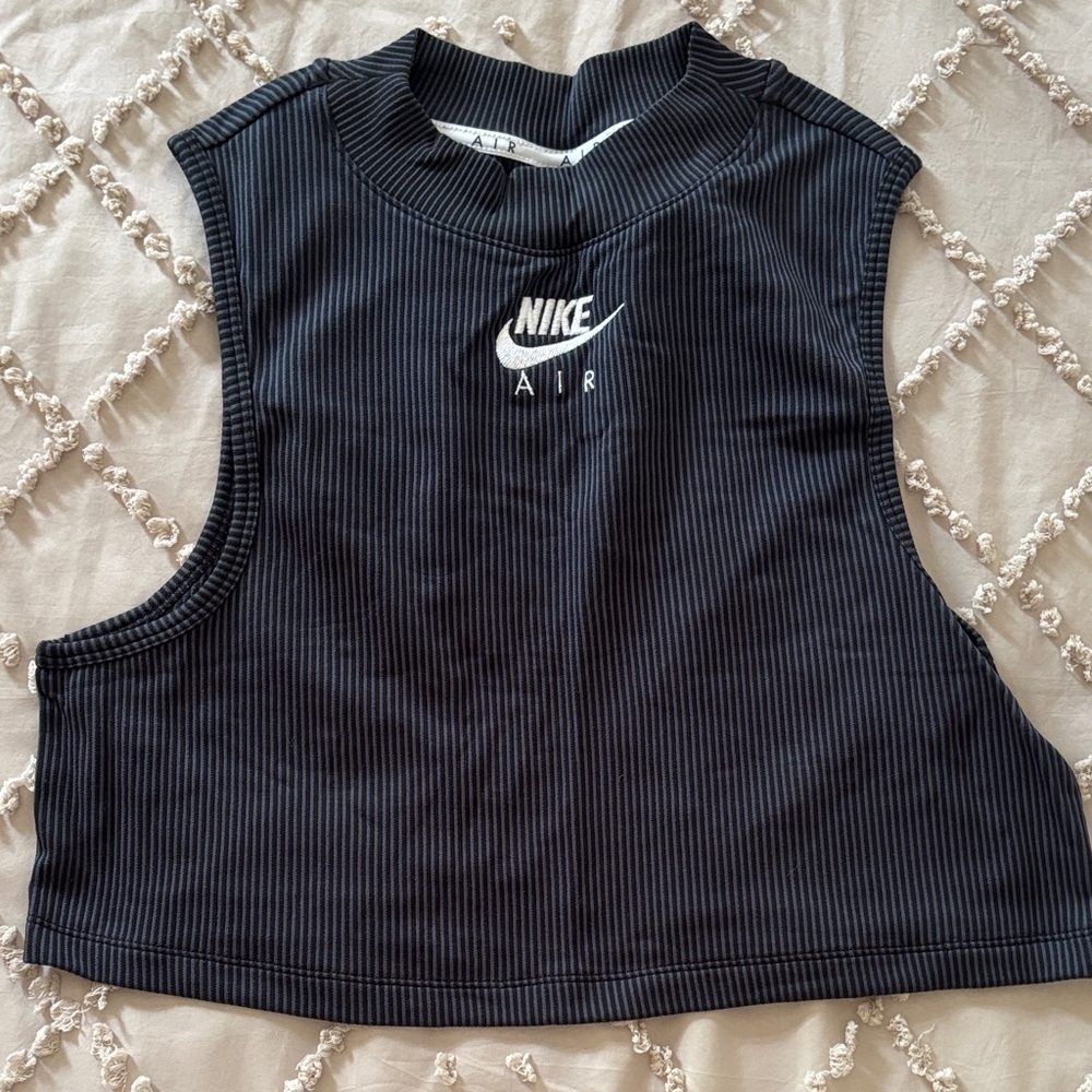 Nike Air Black Ribbed Crop Top